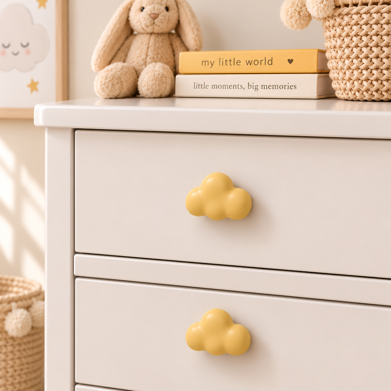 Modern Ceramic- Cloud Drawer Handle, Cartoon Style