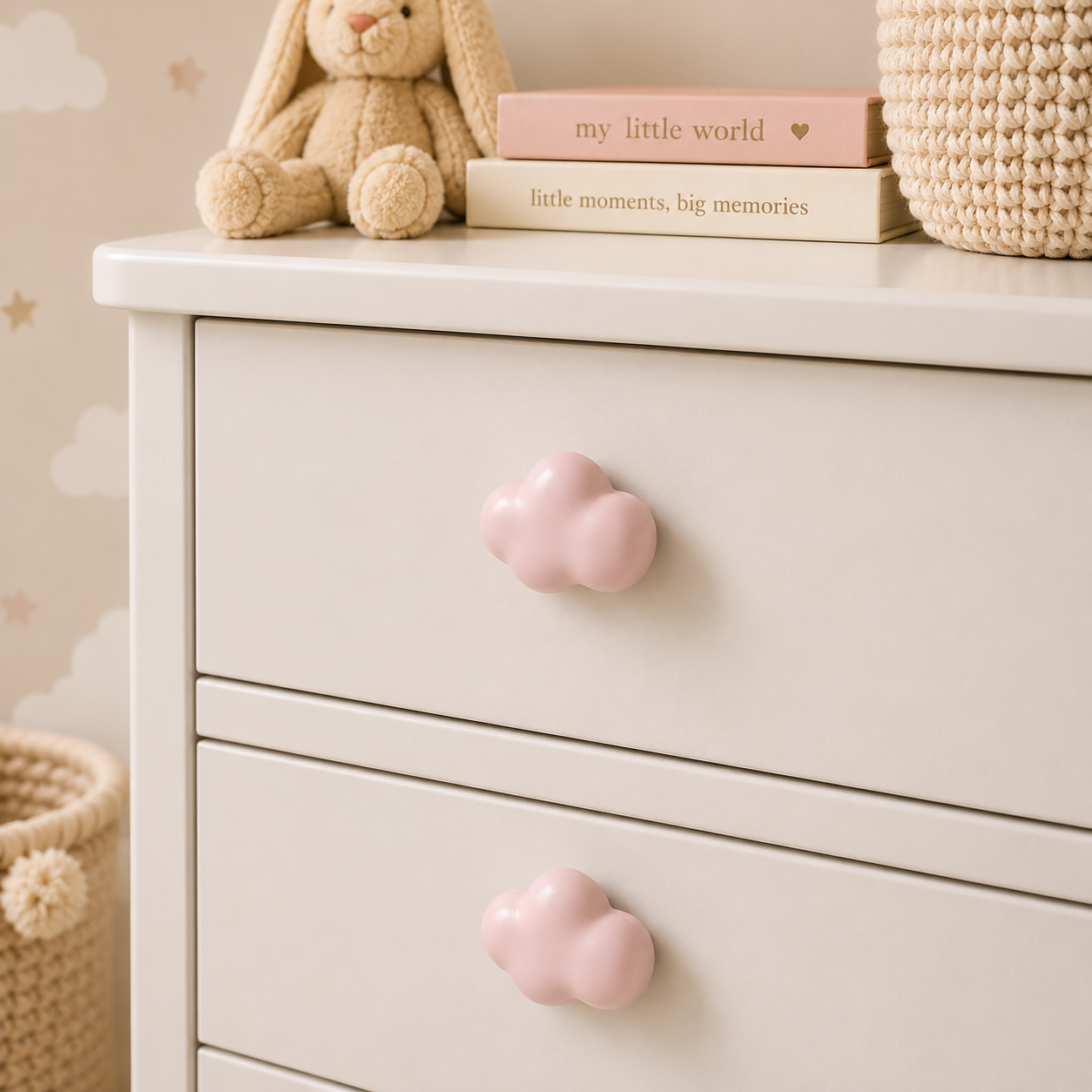 Modern Ceramic- Cloud Drawer Handle, Cartoon Style