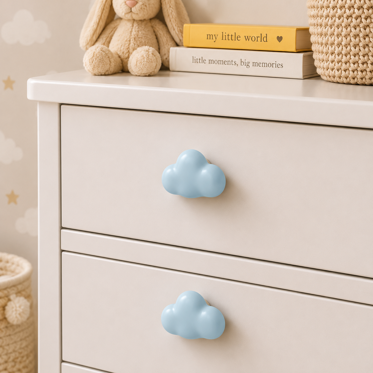 Modern Ceramic- Cloud Drawer Handle, Cartoon Style