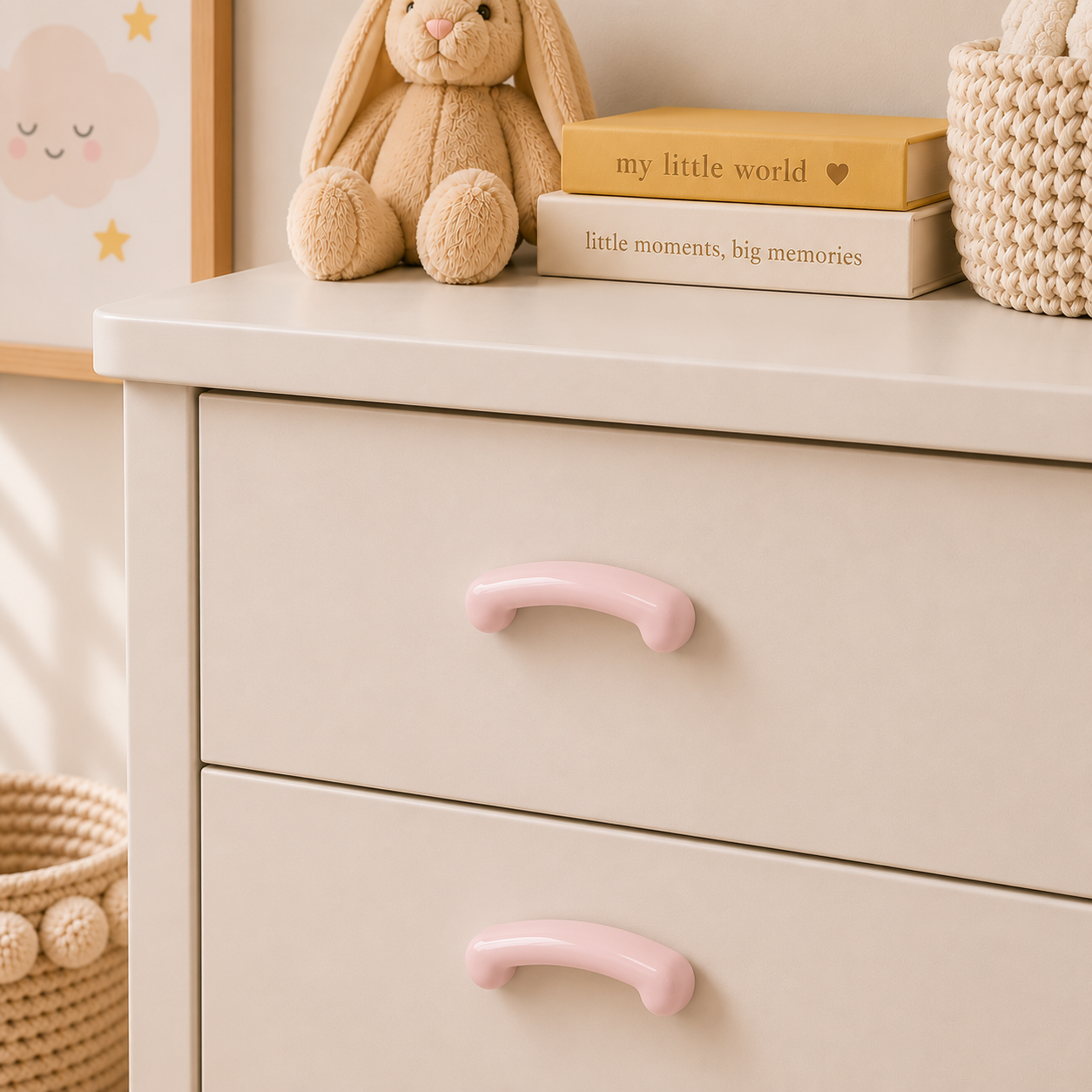 Ceramic Cartoon Simple Children S Room Wardrobe Door Handle