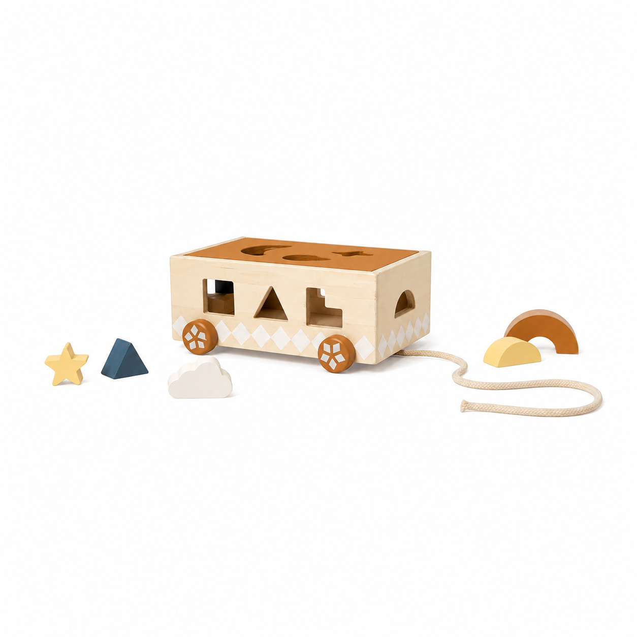 Shape Sorter Pull Cart - Wood