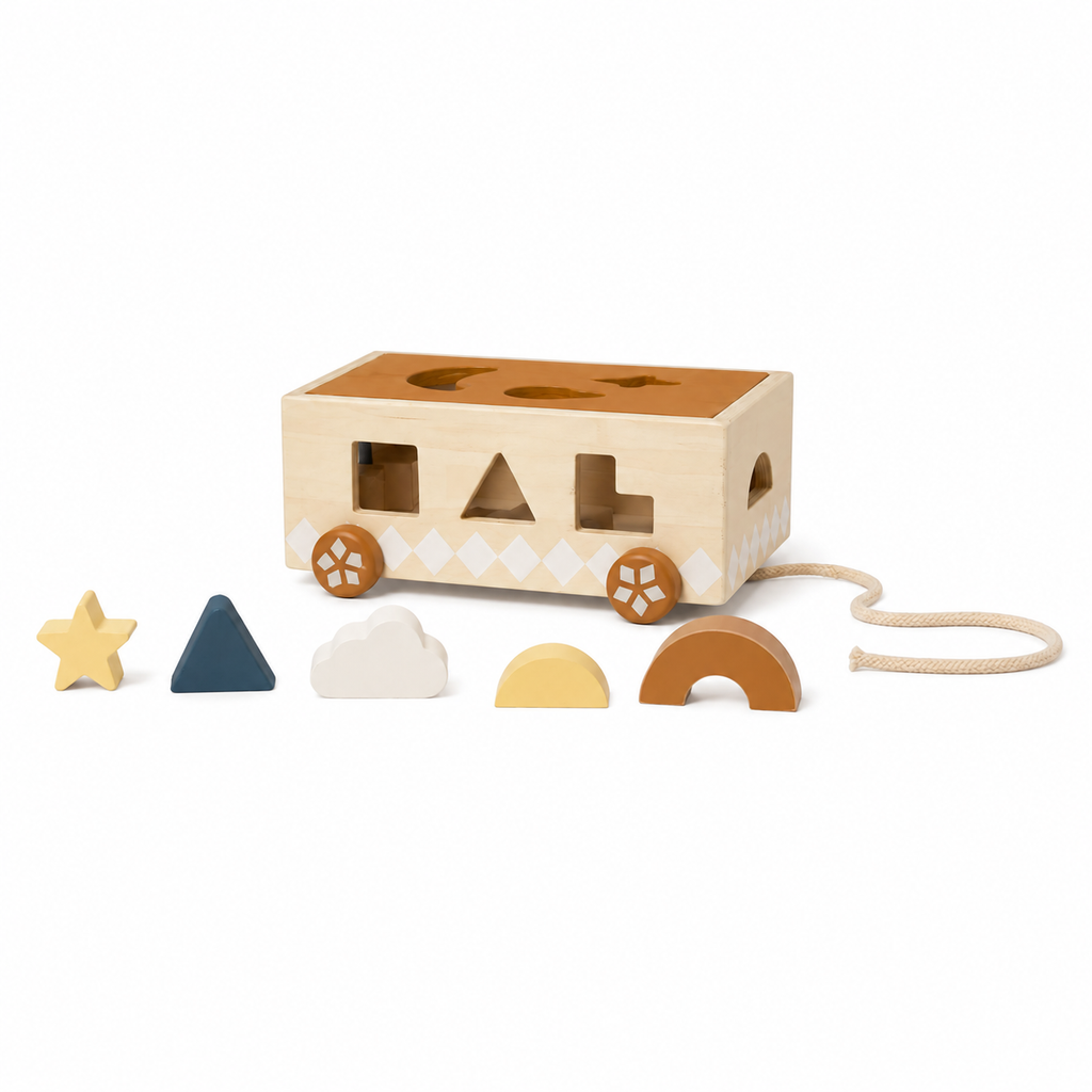 Shape Sorter Pull Cart - Wood
