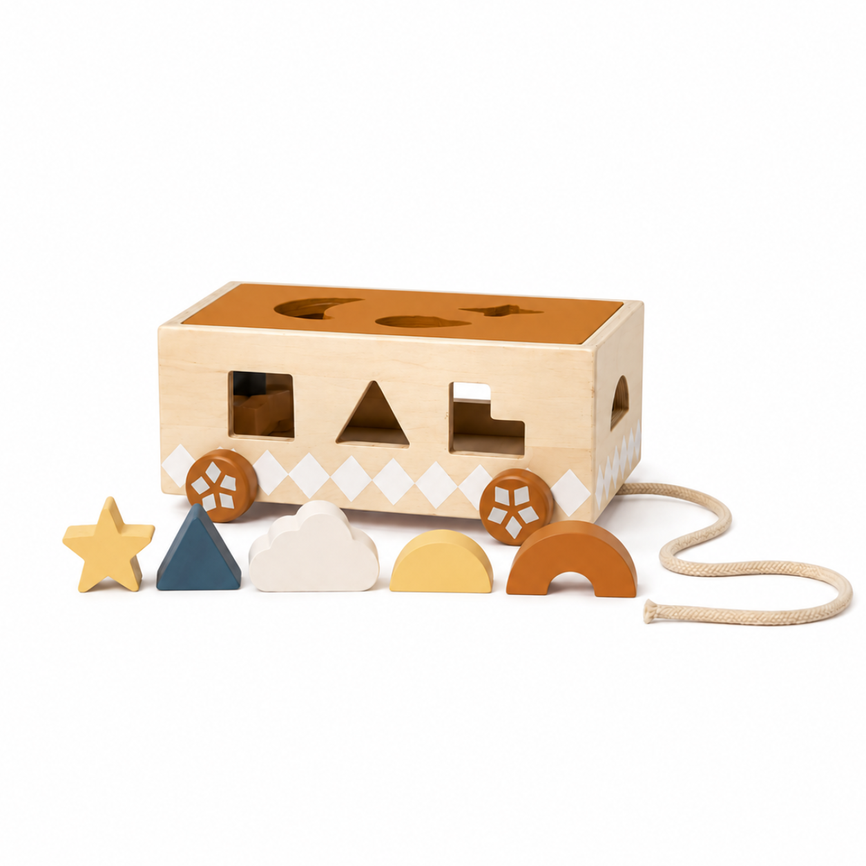 Shape Sorter Pull Cart - Wood