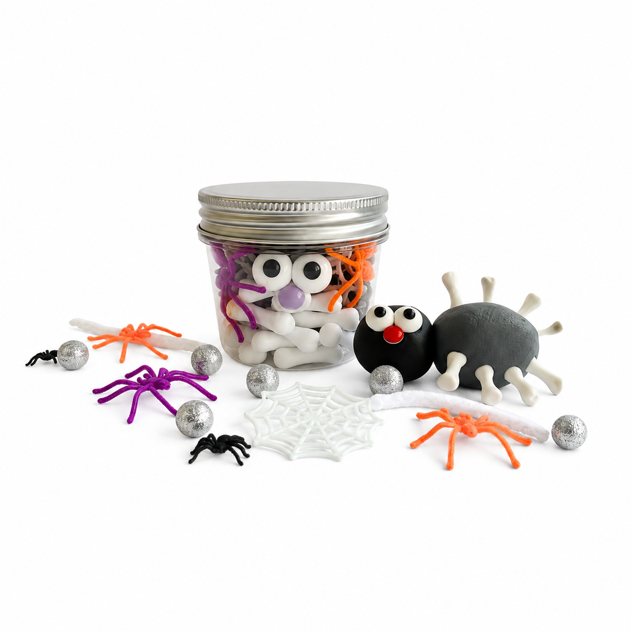 Build A Spider Play Dough Jar