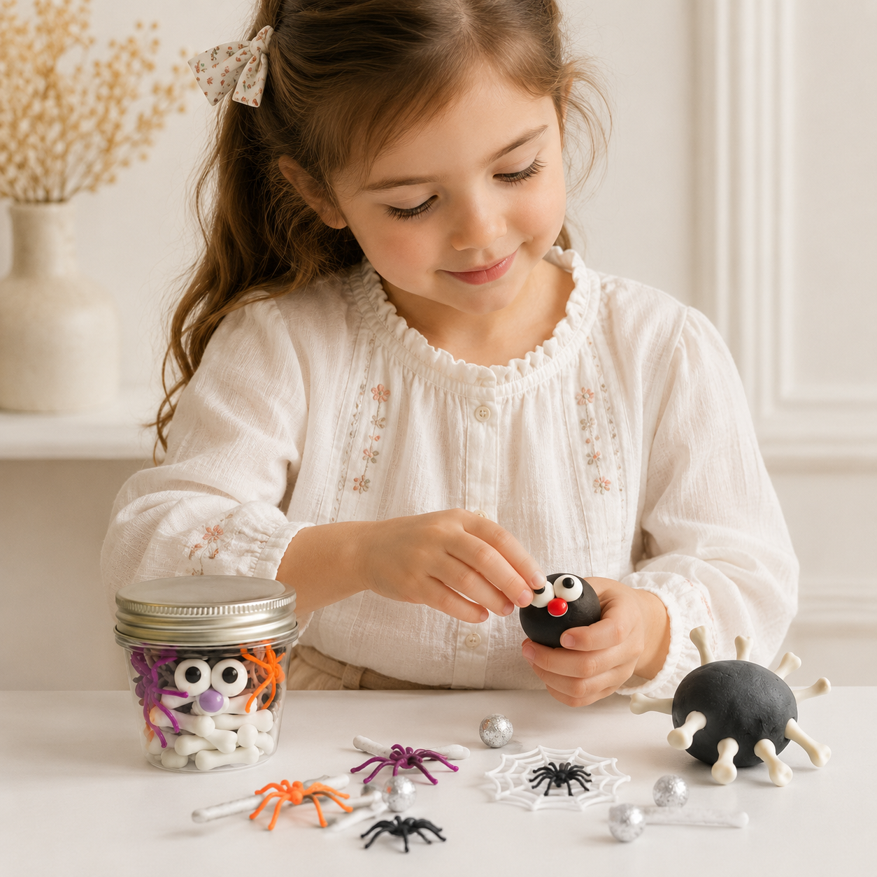Build A Spider Play Dough Jar