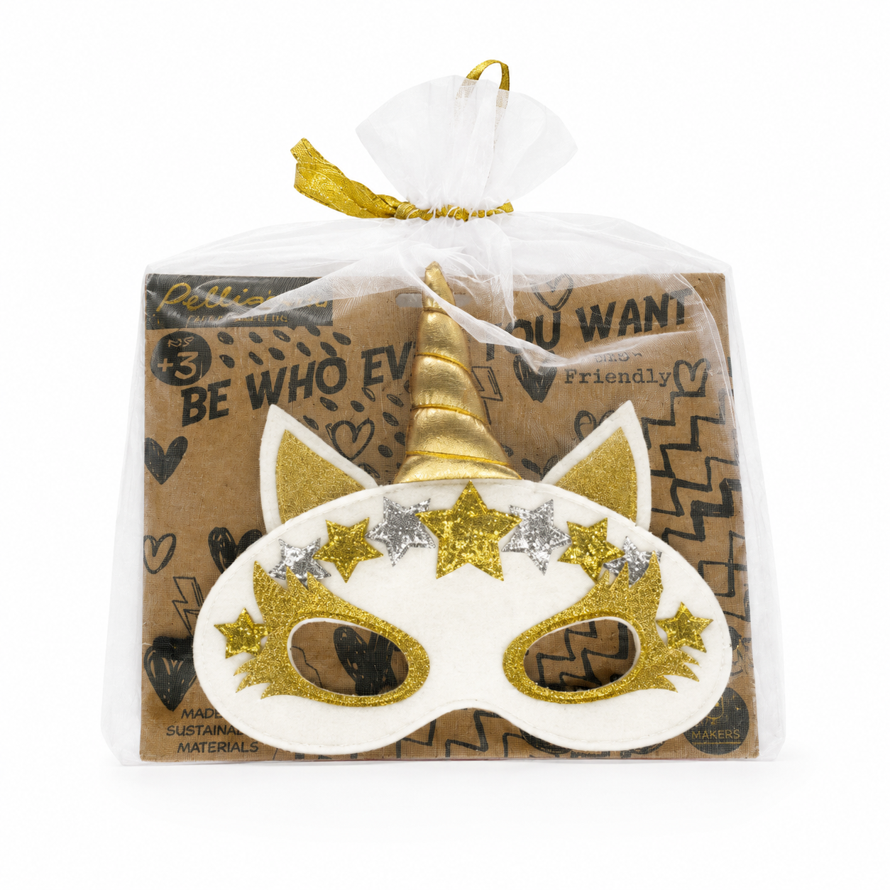 Face Mask Unicorn Gold