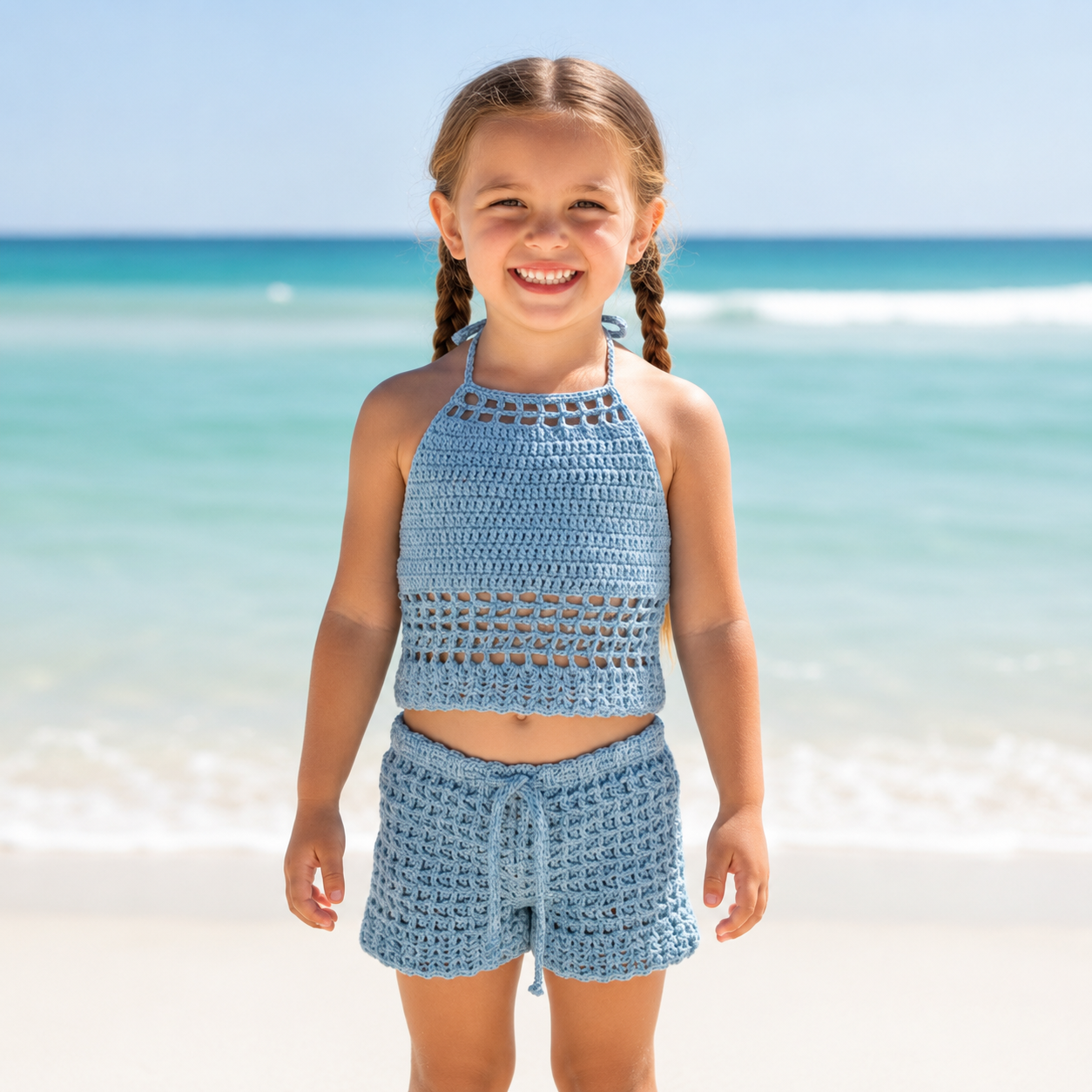 Blue Crochet Top