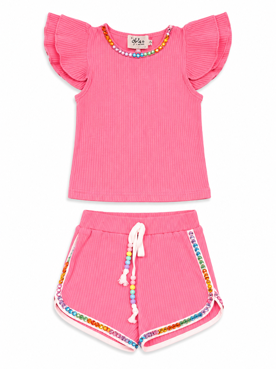 Candy Gem Bead Ruffle Set
