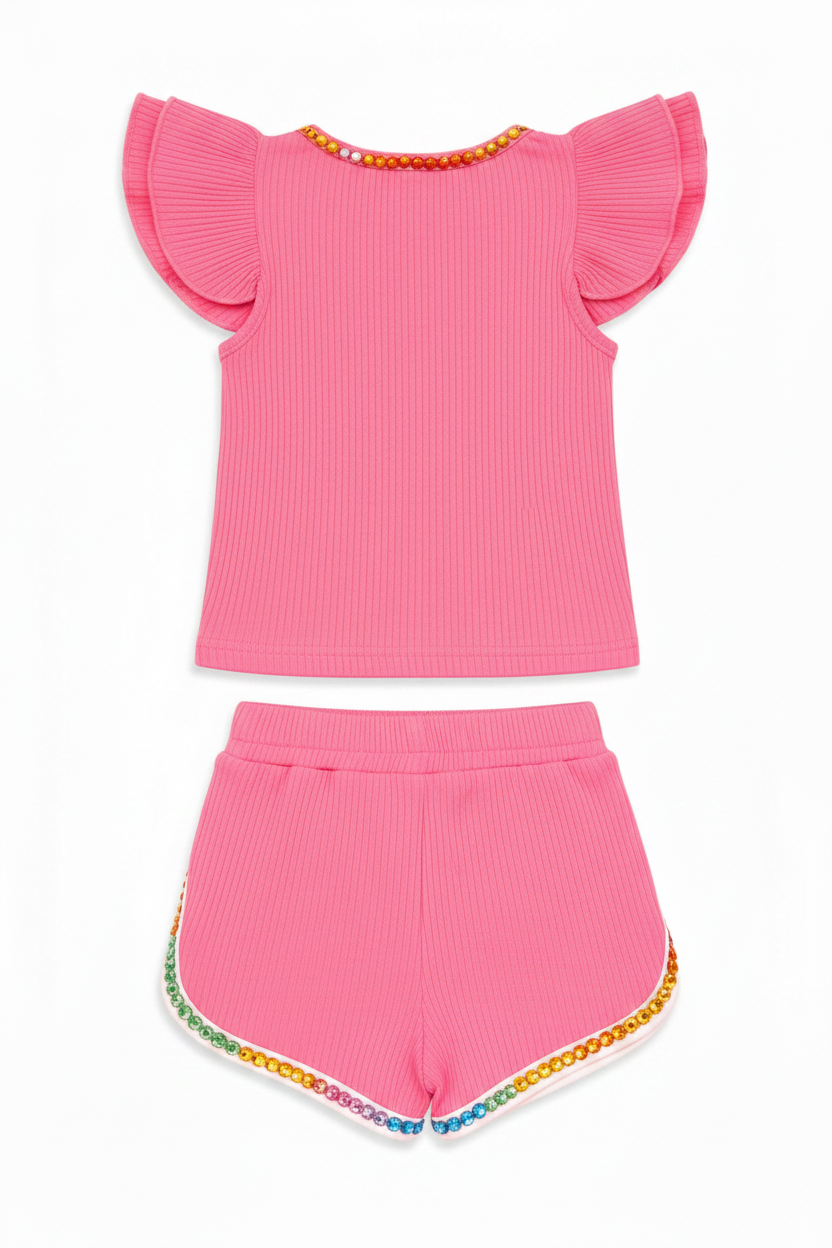 Candy Gem Bead Ruffle Set