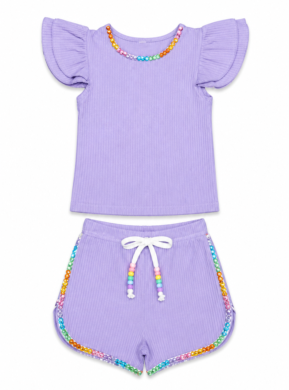 Candy Gem Bead Ruffle Set