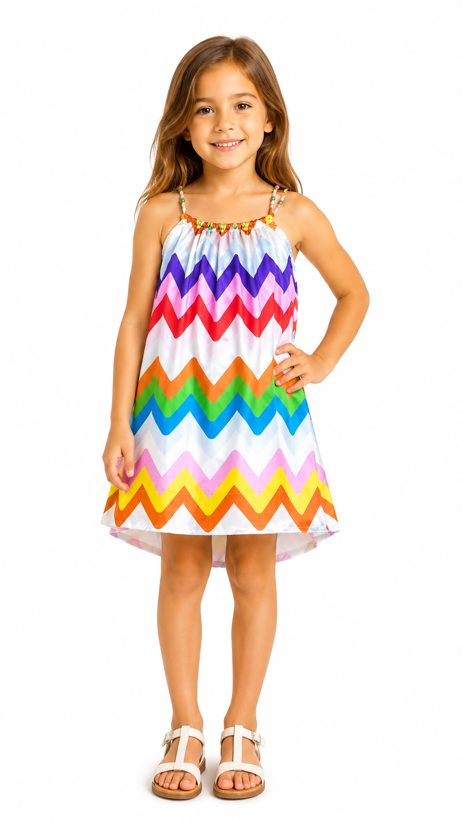Wave Beaded Multi-Color Dress