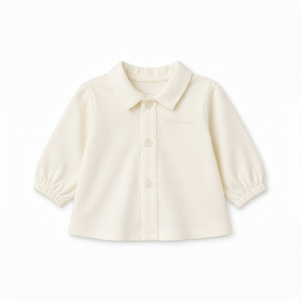White Viyela Shirt For Baby