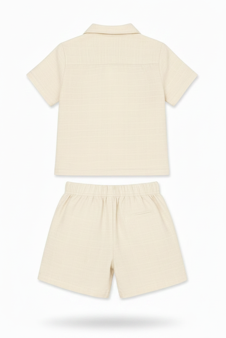 Jordan Palm Trees Knitted Button Down And Shorts Set