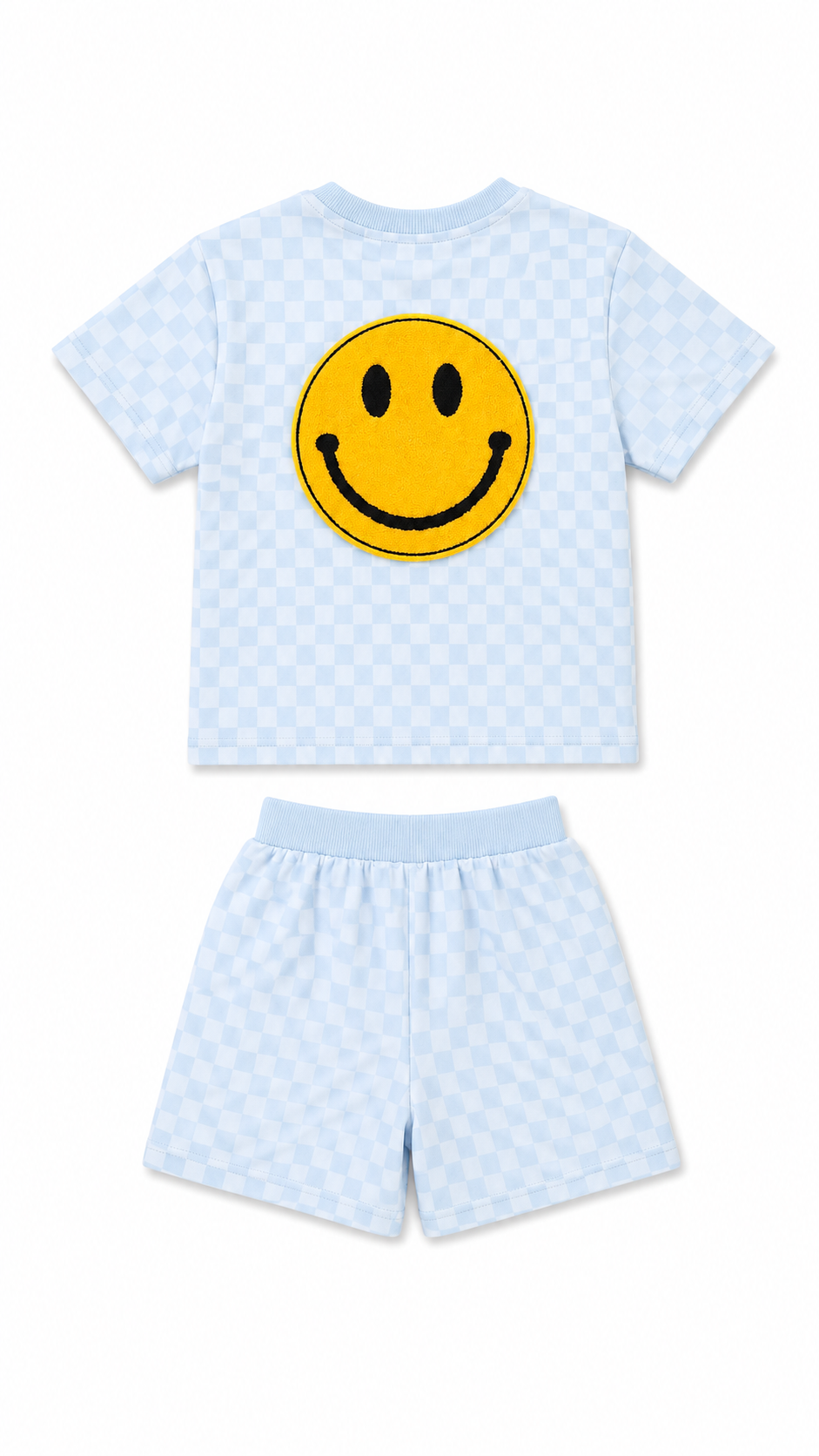 Blue Smiley Checkered Set