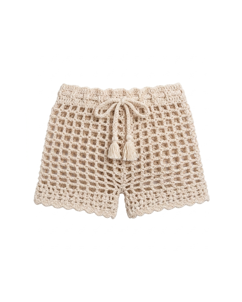 Off White Crochet Shorts
