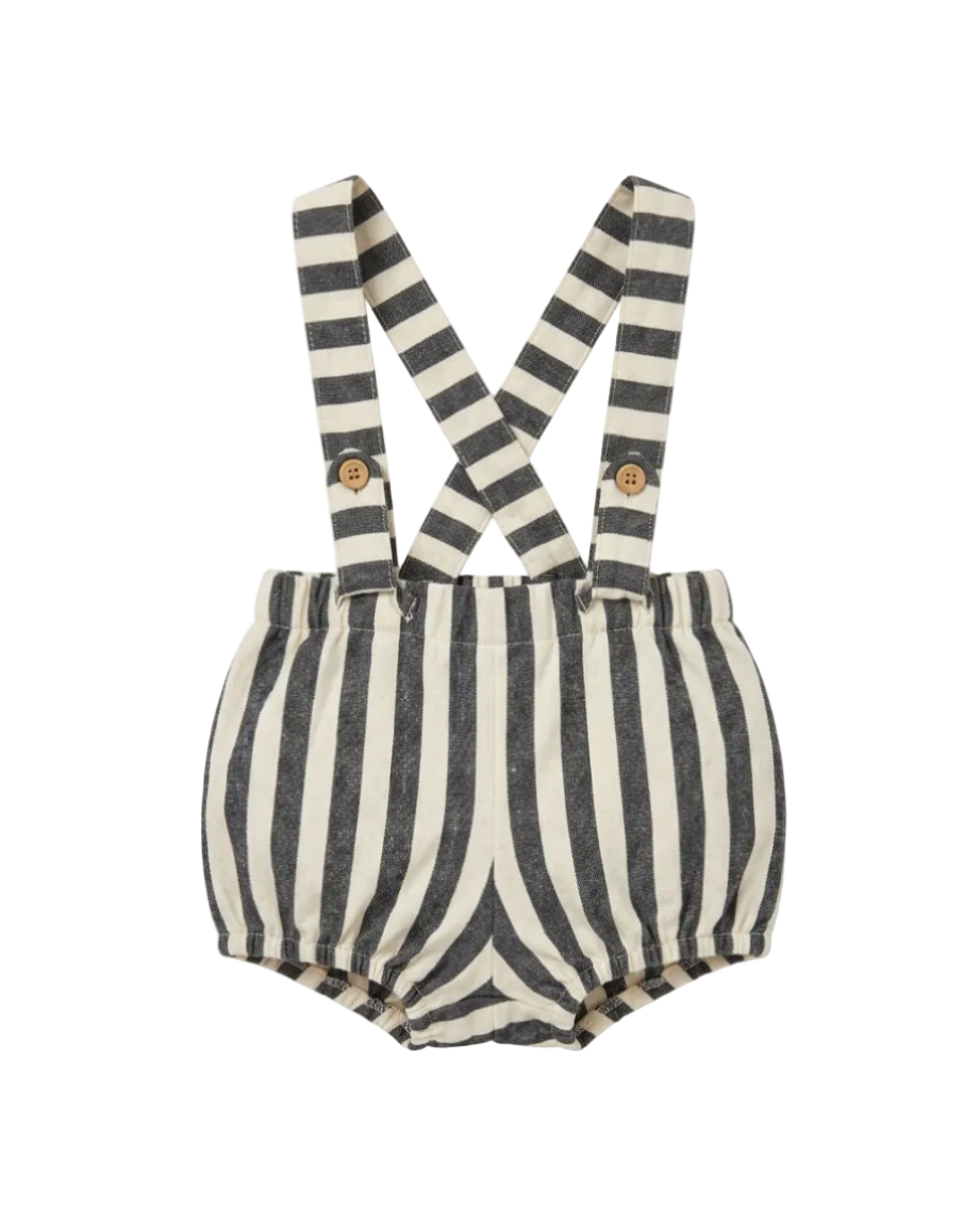 Black And Ivory Stripes Waves Shorts