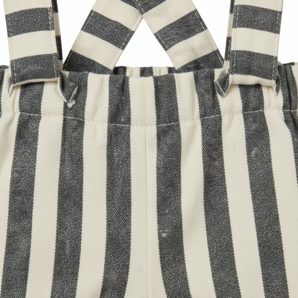 Black And Ivory Stripes Waves Shorts