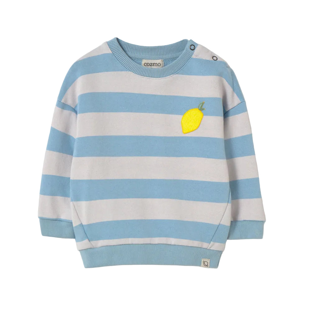 Striped Cotton Fleece Baby Sweatshirt