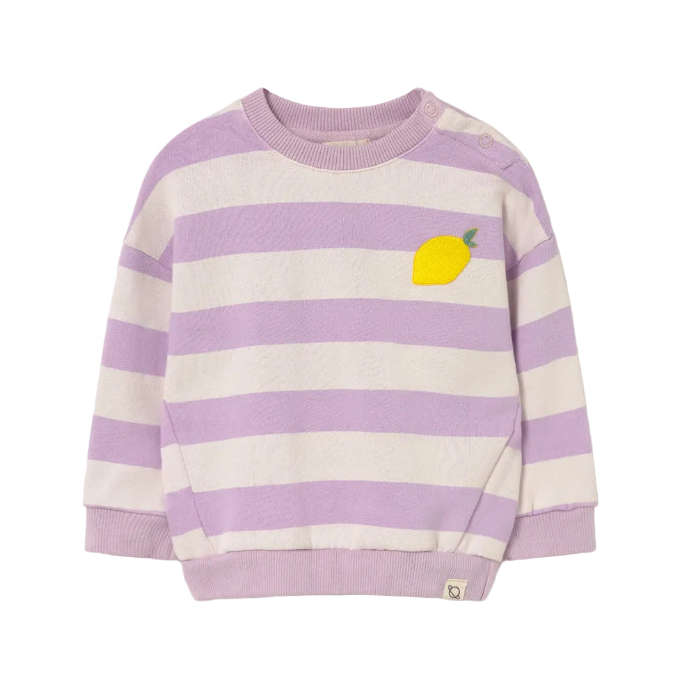 Striped Cotton Fleece Baby Sweatshirt