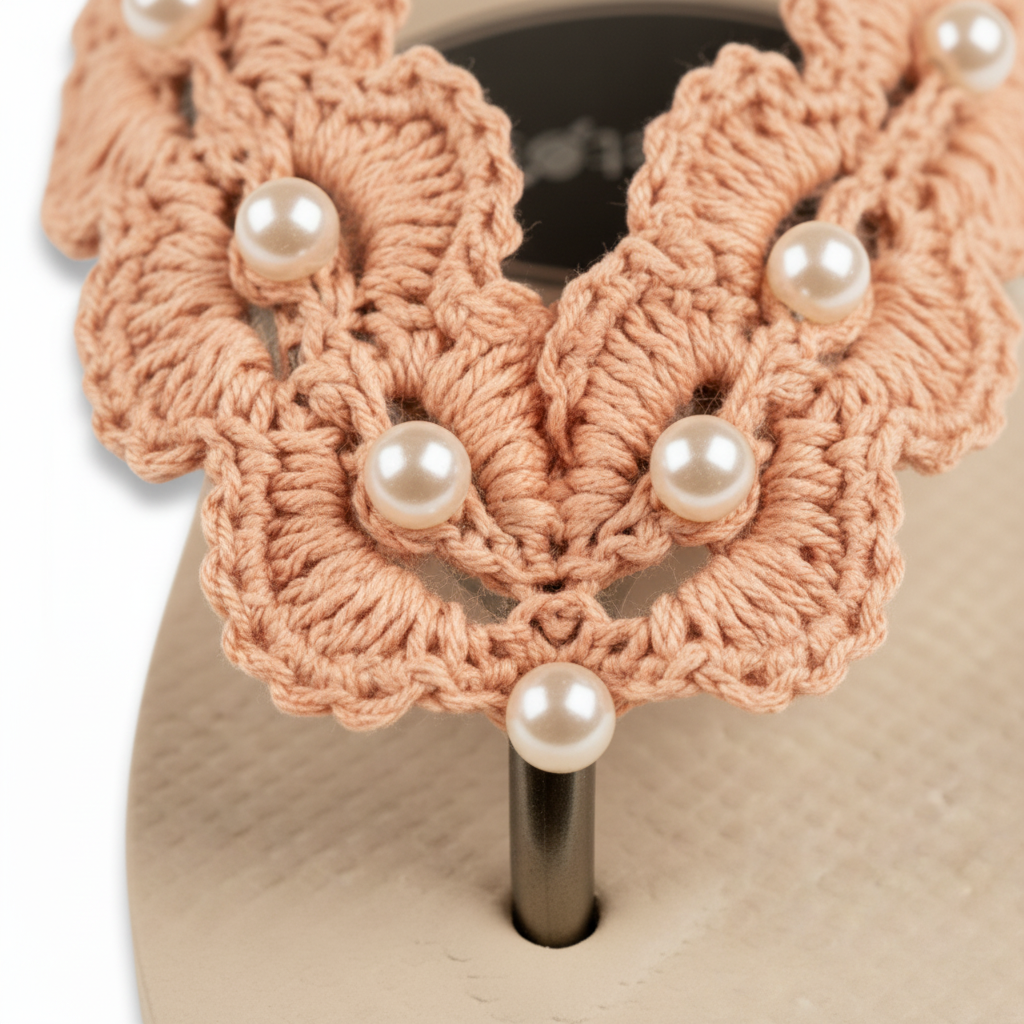 Salmon mother pearl flip flop