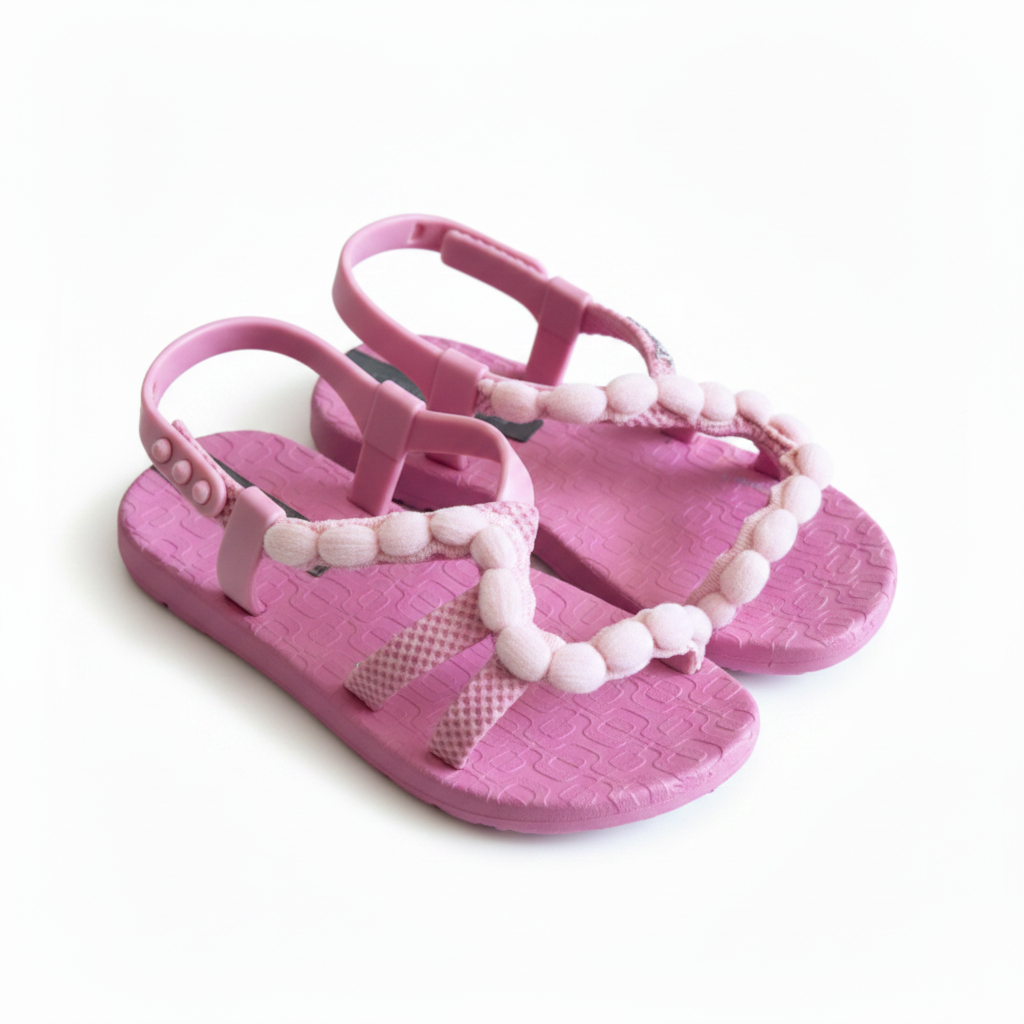 PINK DOUBLE POM POM DETAIL
