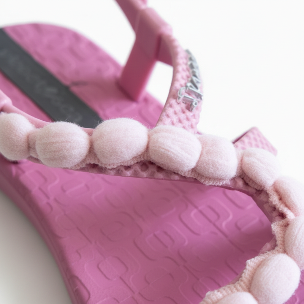 PINK DOUBLE POM POM DETAIL
