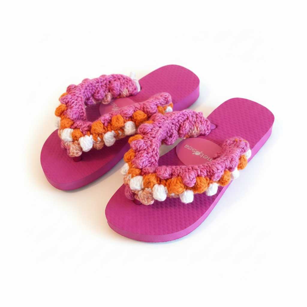 PINK / MULTI POPCORN CROCHET