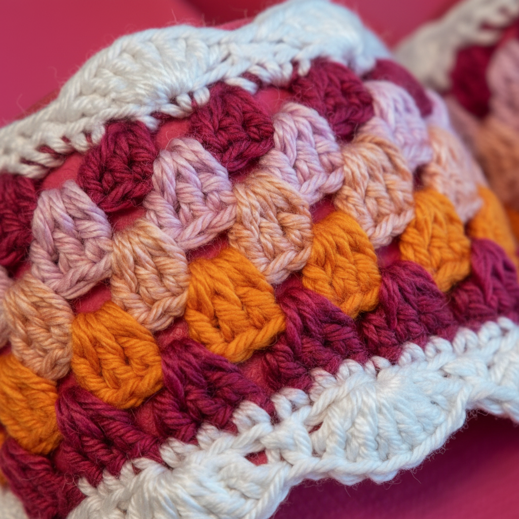 Pink Multi Crochet Detail