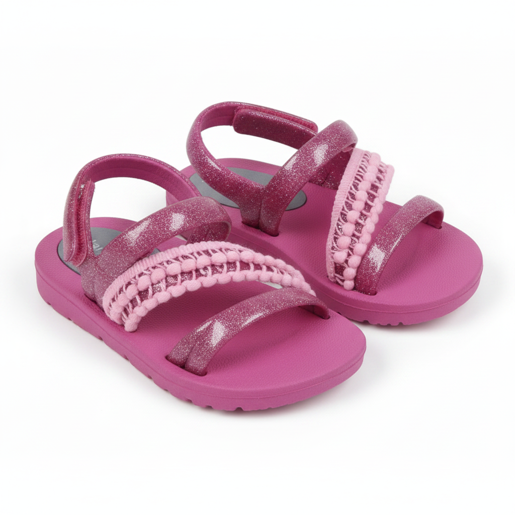 Pink Cross Pom Pom