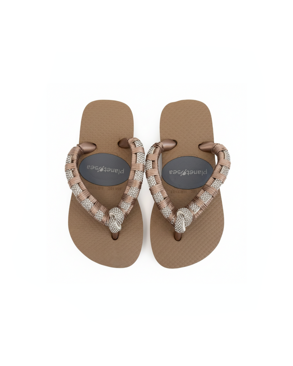 TAN CRYSTAL AND KNOT ON STRAPS