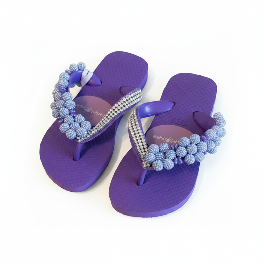 PURPLE CRYSTAL AND ACRYLIC BIG FLOWERS