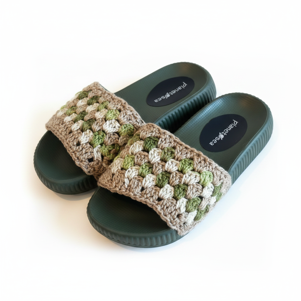 Olive Multi Crochet Detail