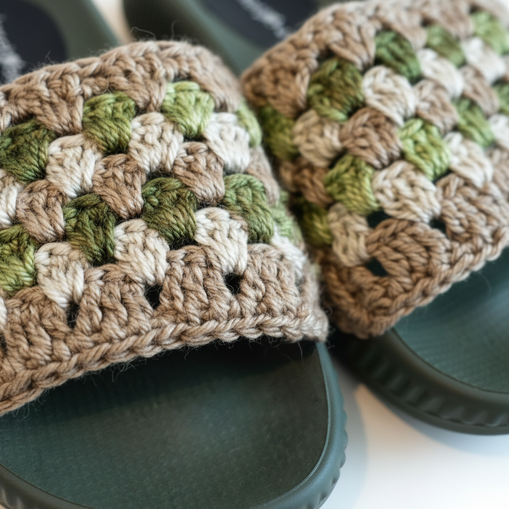 Olive Multi Crochet Detail
