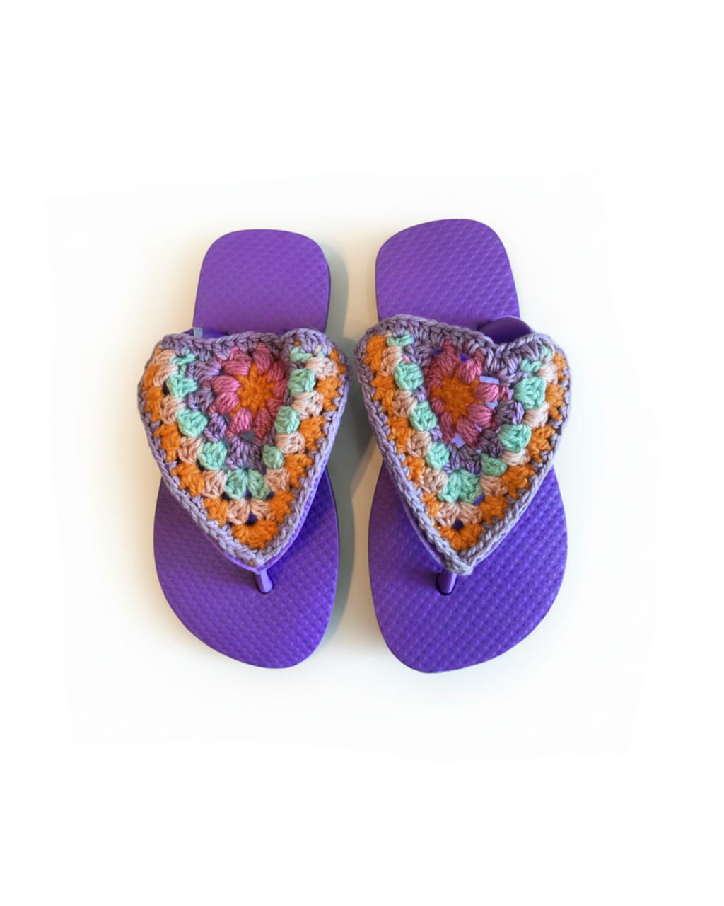 PURPLE MULTI TRIANGLE CROCHET