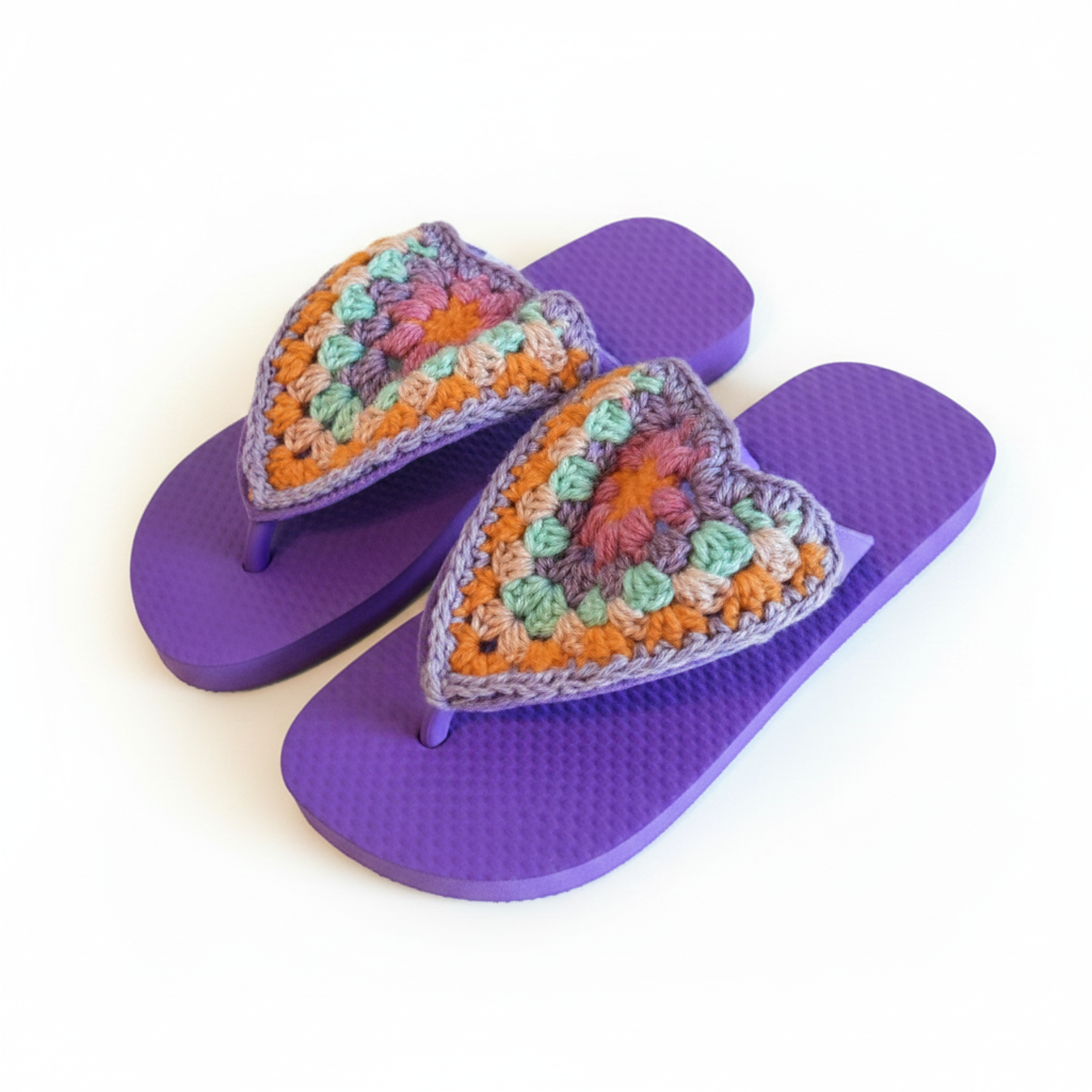 PURPLE MULTI TRIANGLE CROCHET