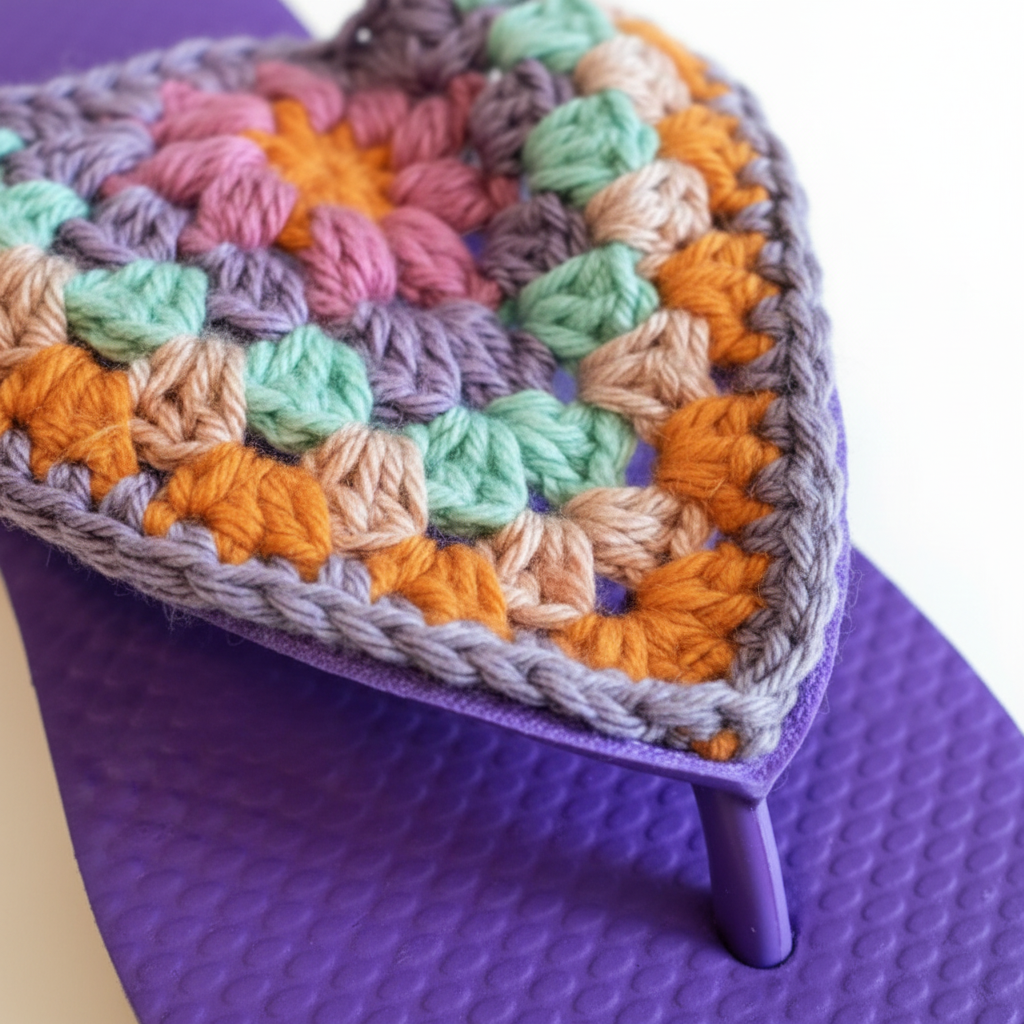 PURPLE MULTI TRIANGLE CROCHET