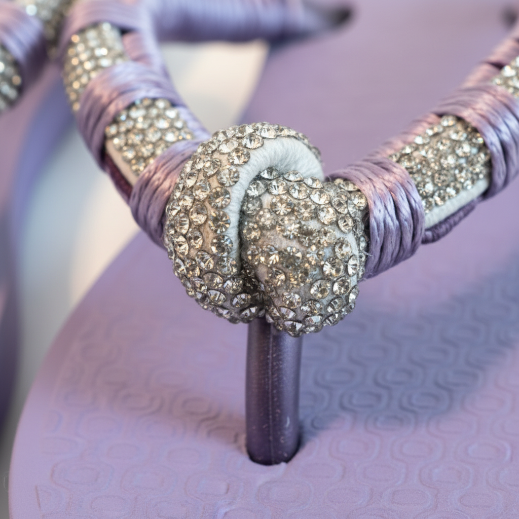 CRYSTAL AND KNOT ON STRAPS