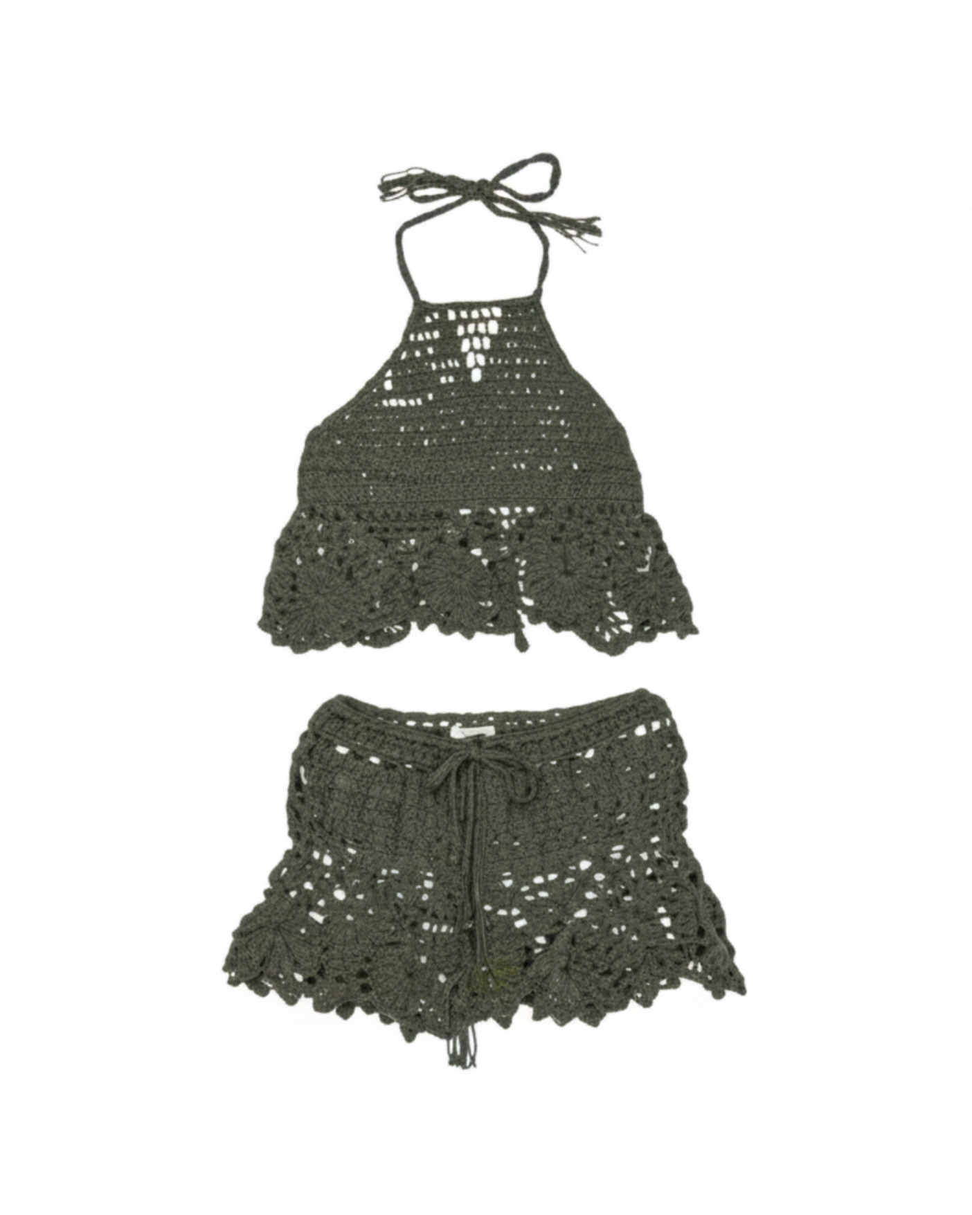 Solid Green Crochet Skirt