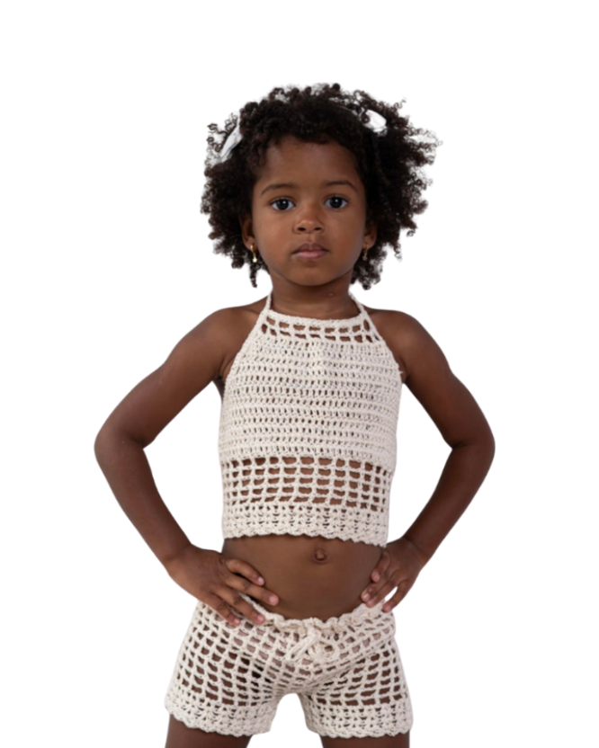 Off White Crochet Shorts