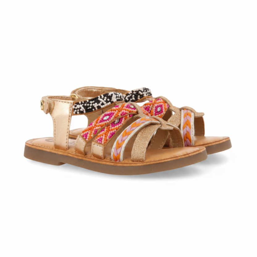 Caucaia Girls Leather Sandals With Multi Straps