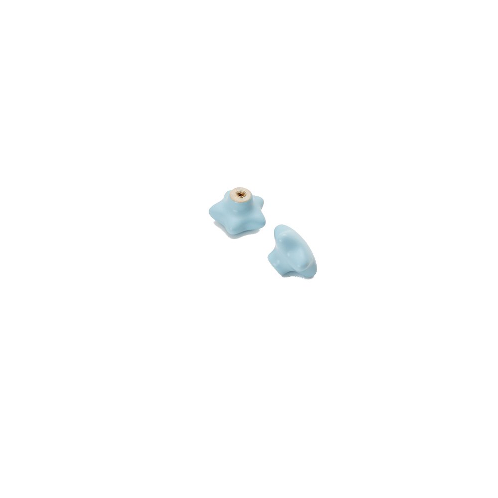 Modern Ceramic Blue- Star Drawer Handle, Cartoon Style image 1