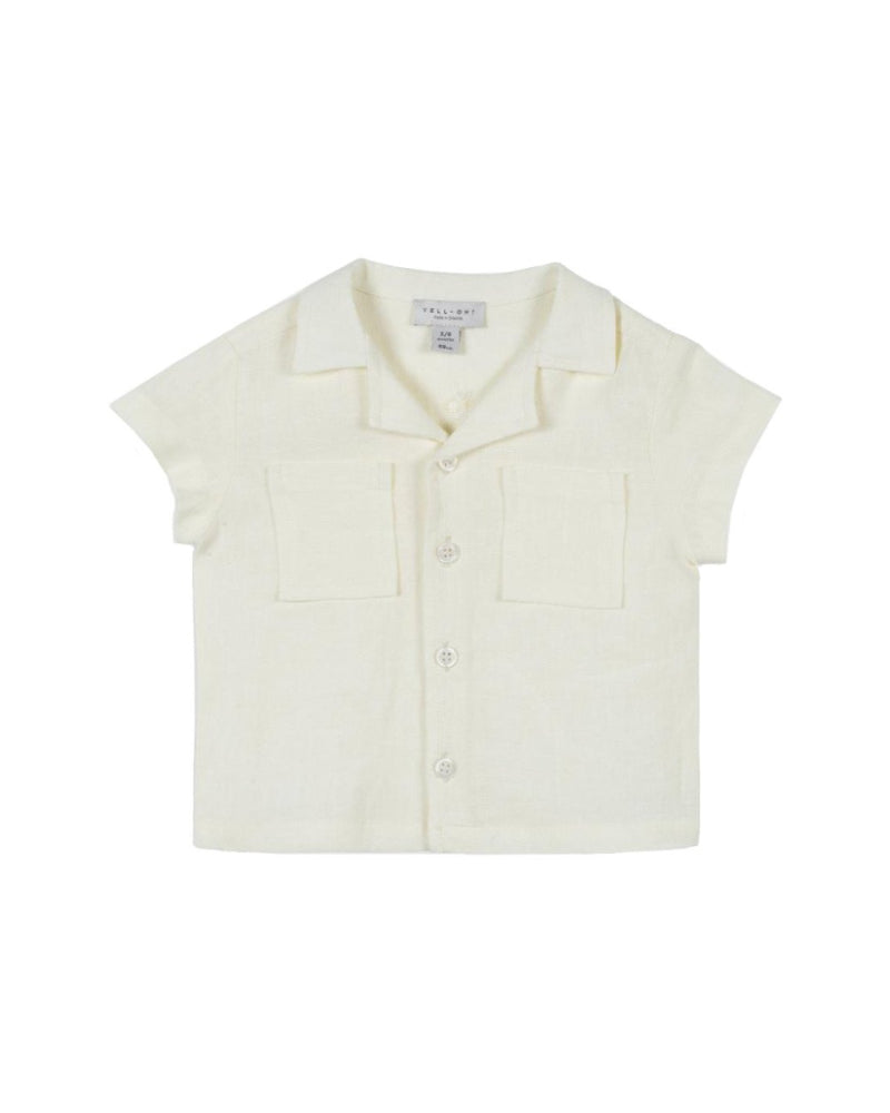Linen Shirt with Pockets Ecru image 0