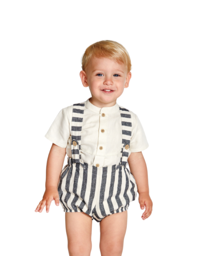Black And Ivory Stripes Waves Shorts image 0