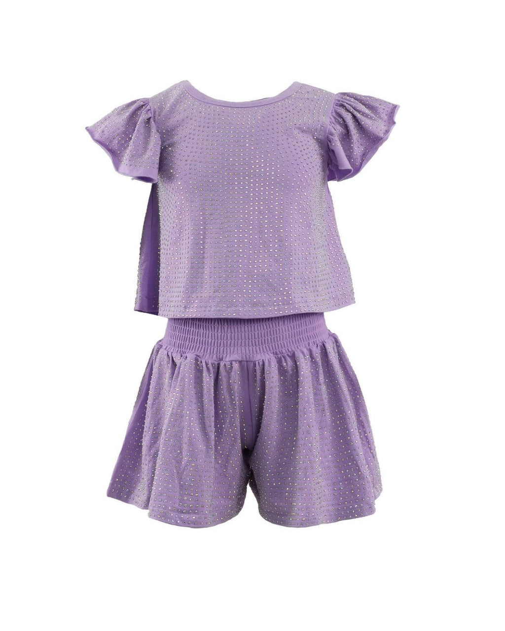 Lavender Crystal Ruffle Short Set   image 2