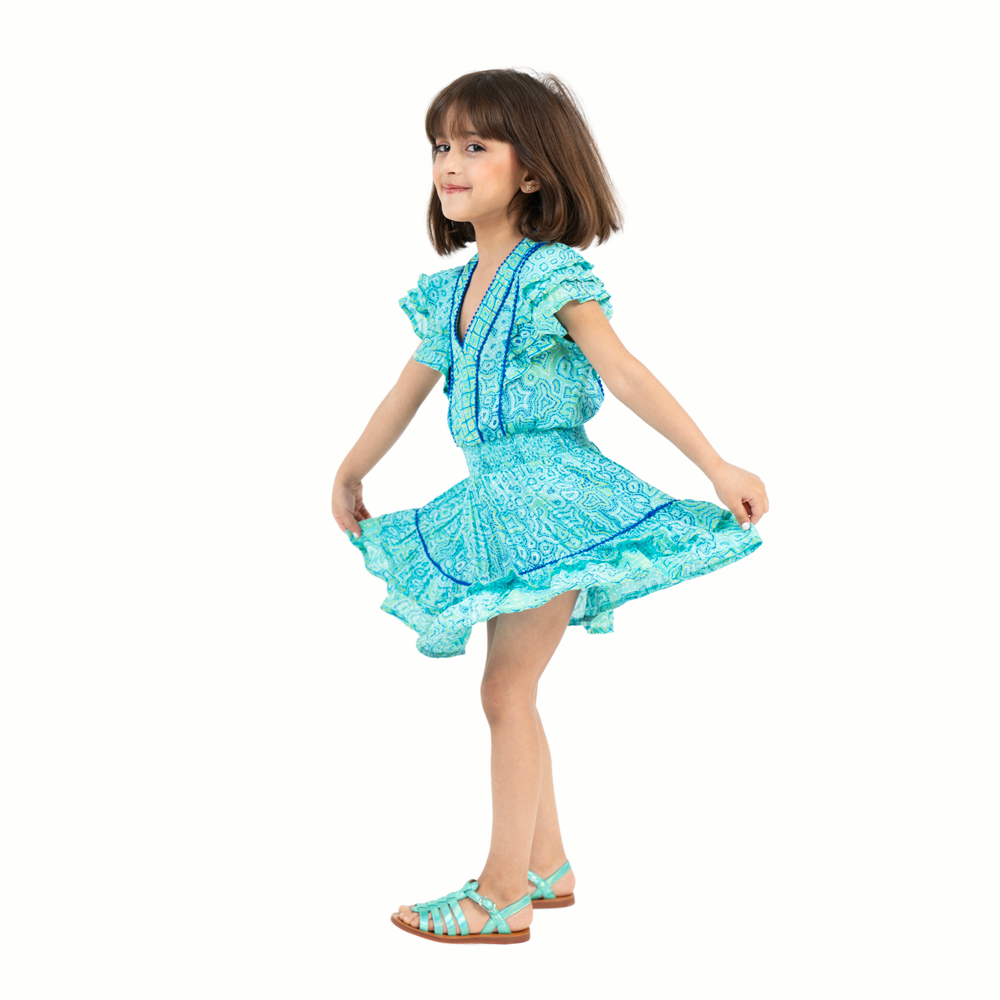 Mini Dress Camila V Kids Aqua Sea Water image 0