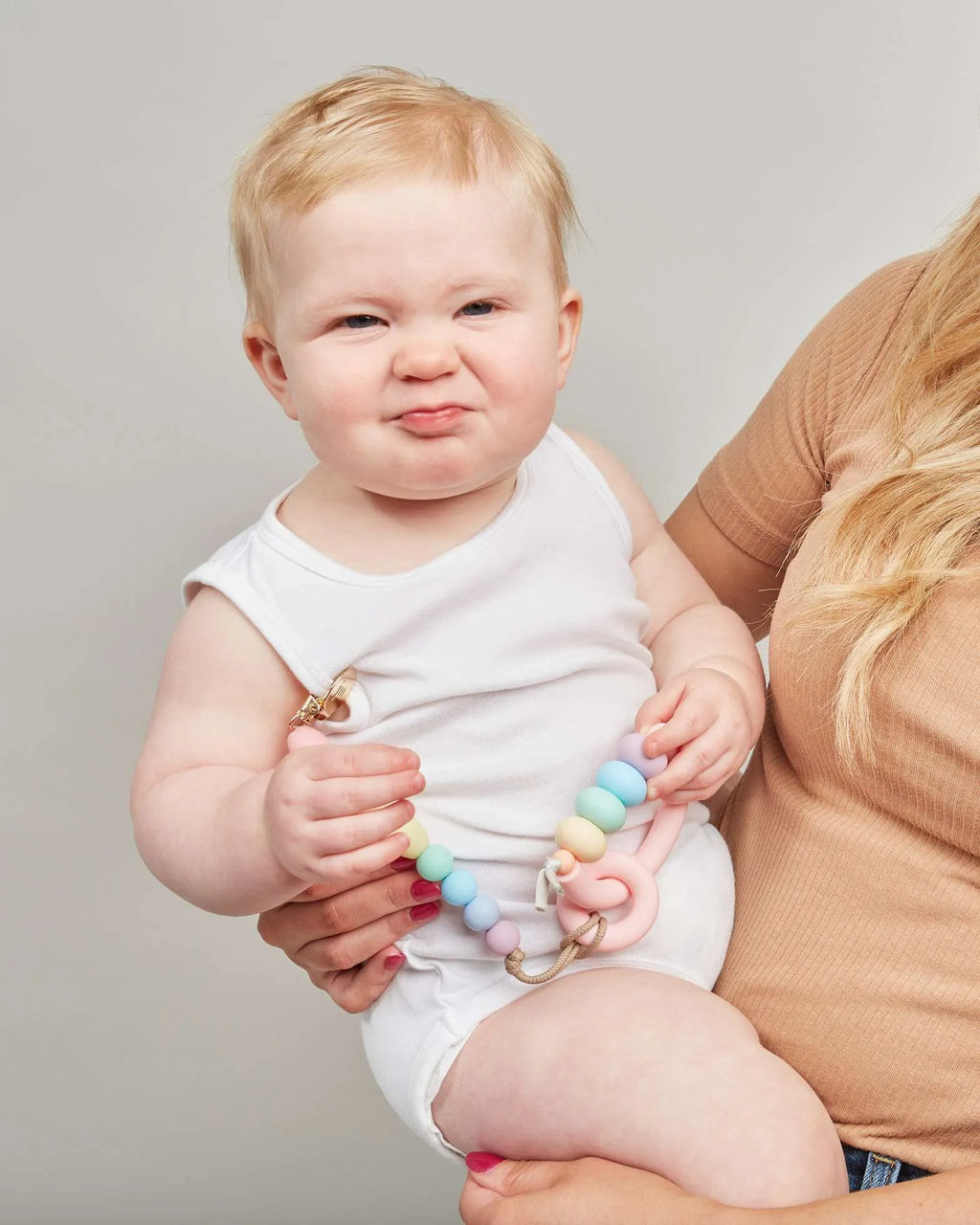 Rainbow Sherbet Arch Ring Teether + Clip Set image 1