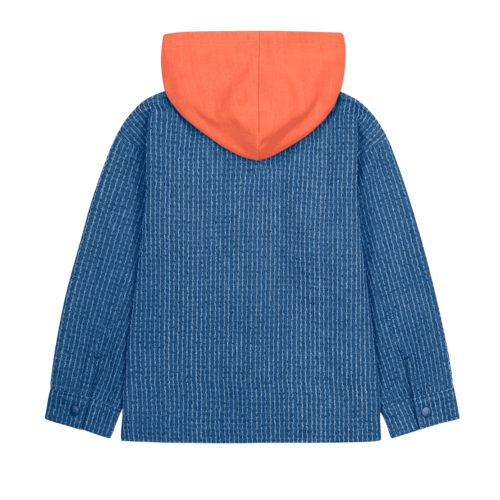 Stripe Hoodie Denim Jacket – Dark Blue image 1