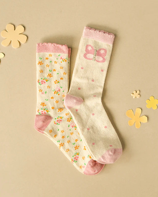 Tiny Blossom Butterfly 2 Pack Socks image 0