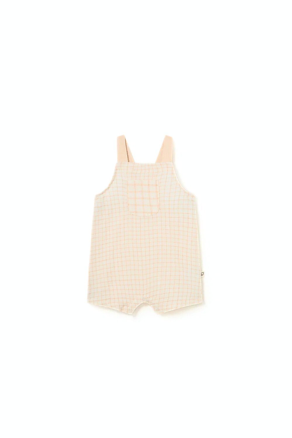 Organic Plaid Gauze Baby Overalls - Leo image 0