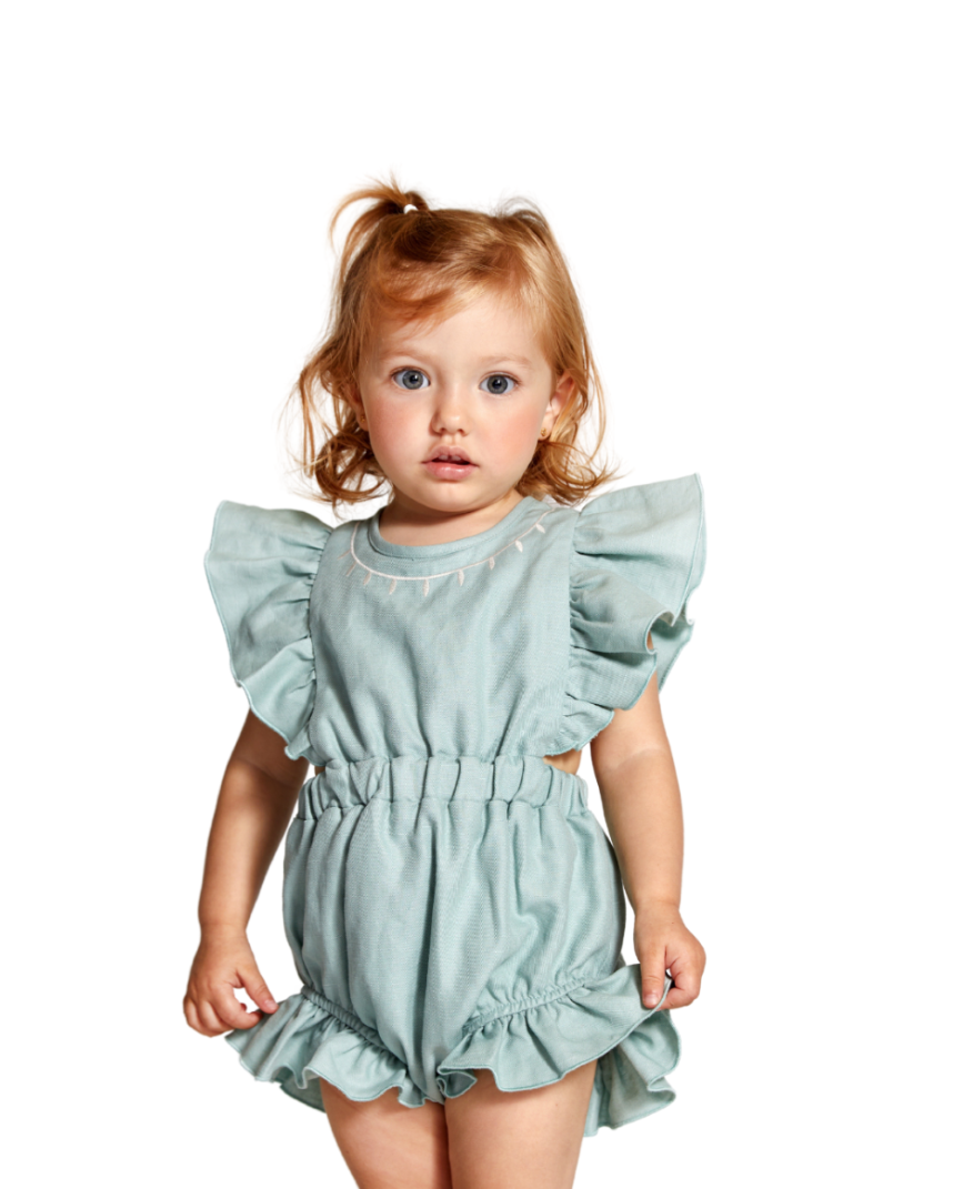 Dusty Green Happiness Romper image 0